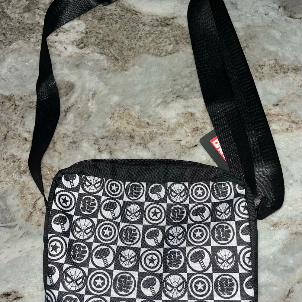 Marvel Iconic Black and White Messenger Bag